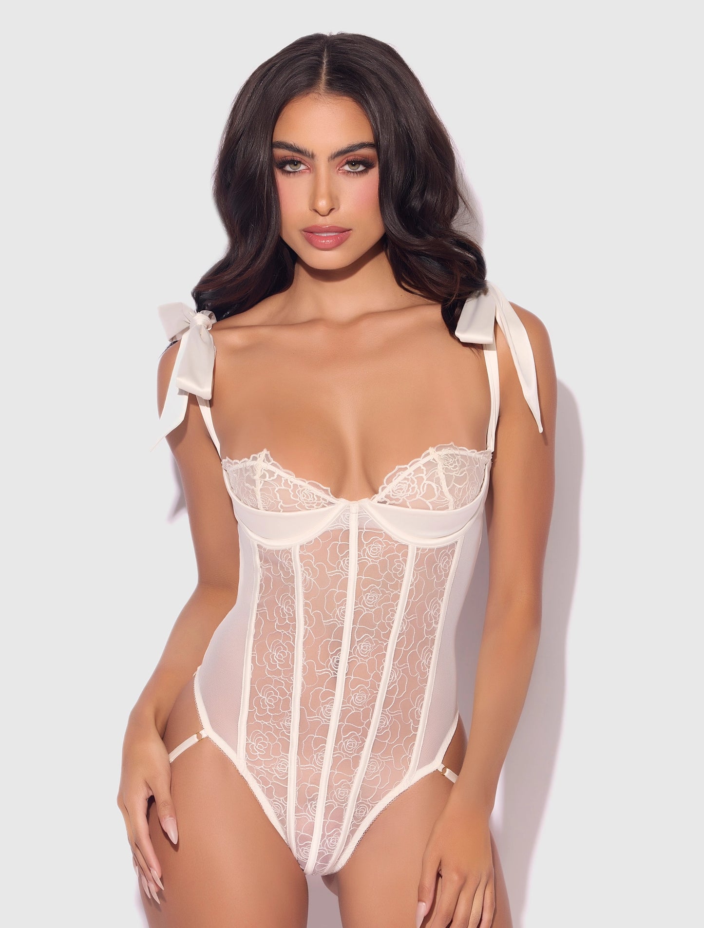 Rosalie Embroidered Lace Teddy