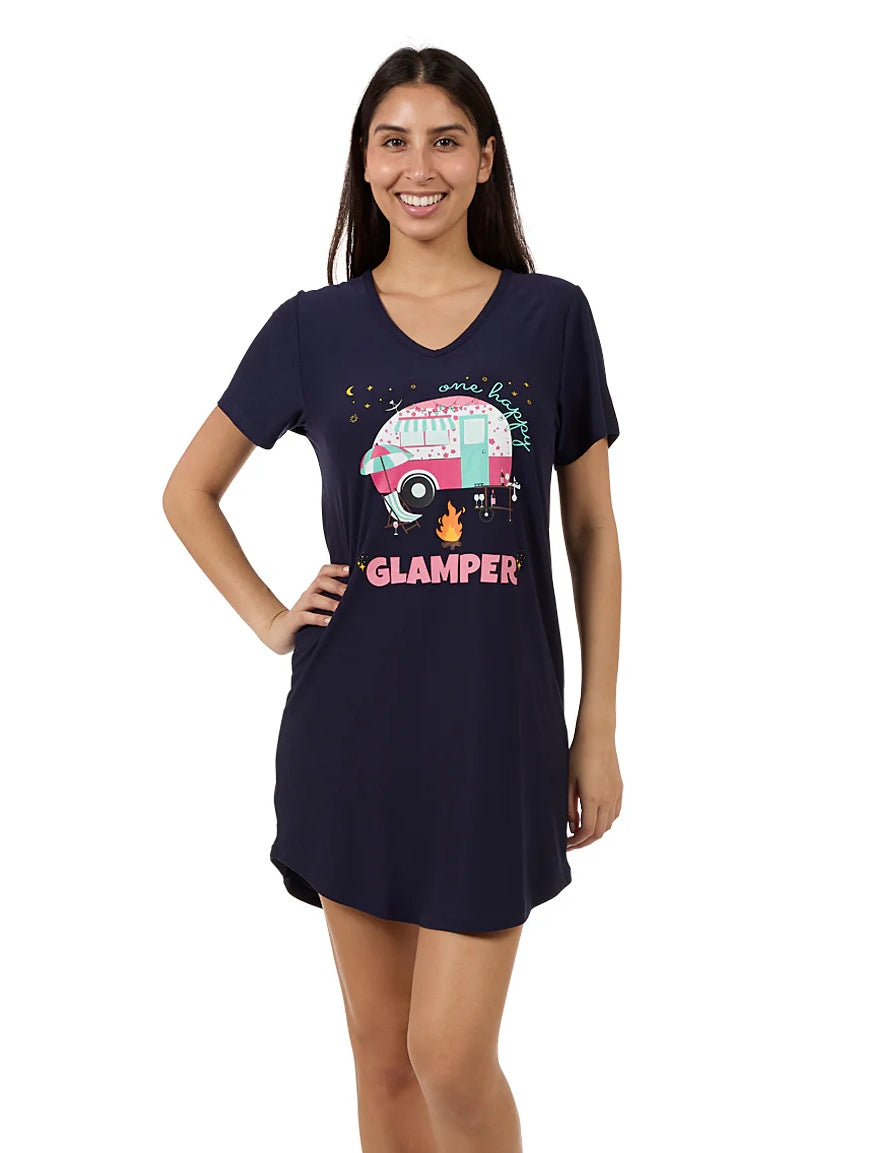One Happy Glamper V-Neck Nightshirt
