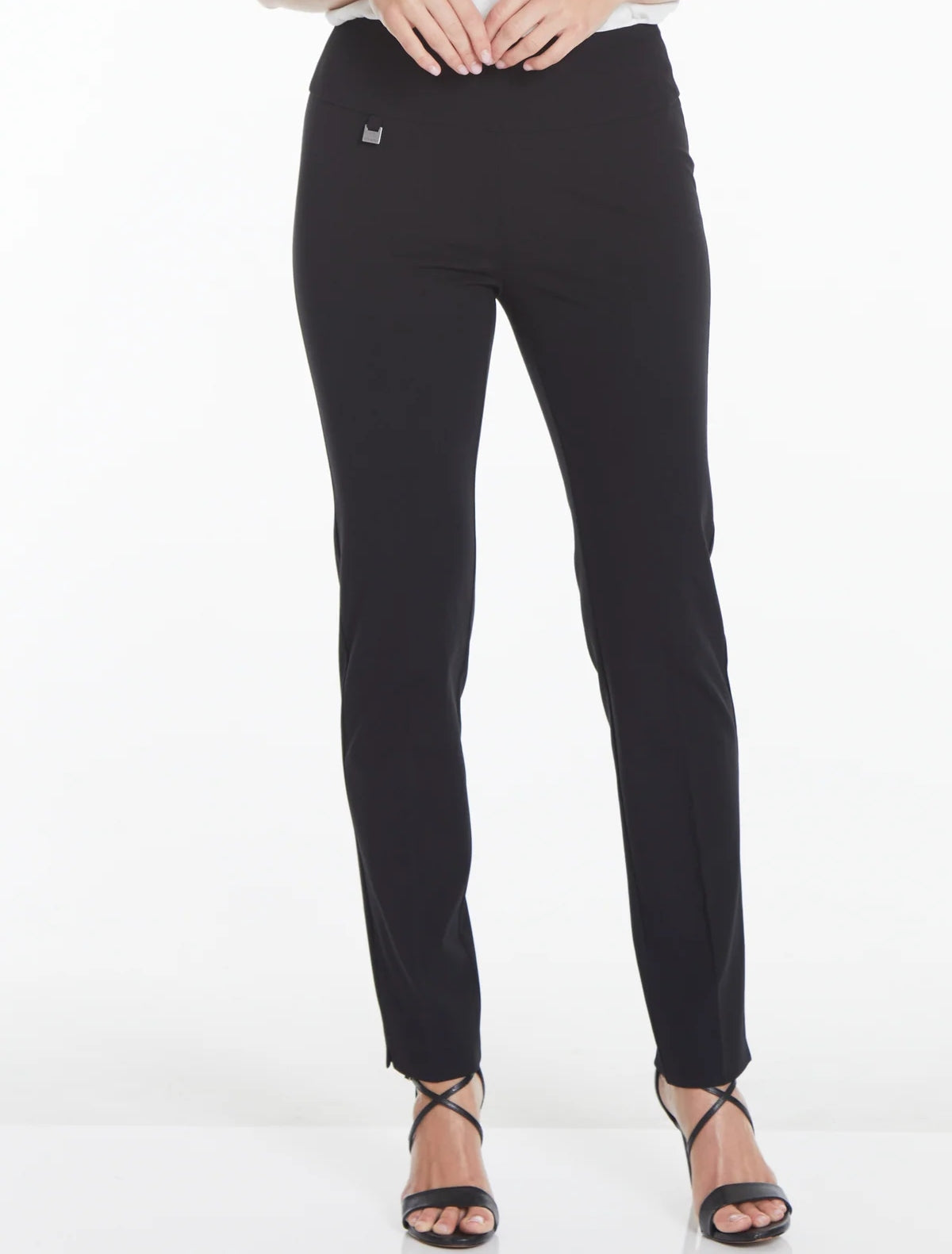 Wide Band Elastic Waist Pull-On Ankle Pant