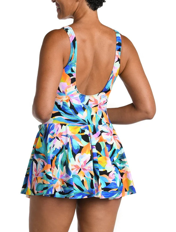 Sunset Isle Surplice Swim Dress One Piece