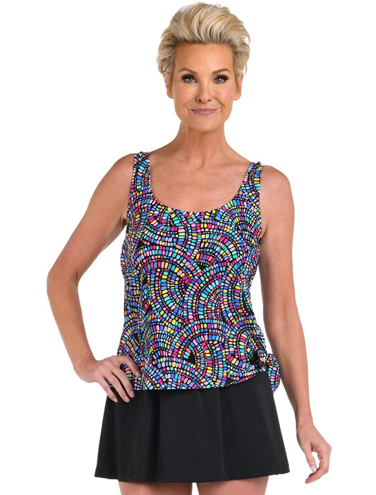 Colorburst Faux Skirtini One Piece