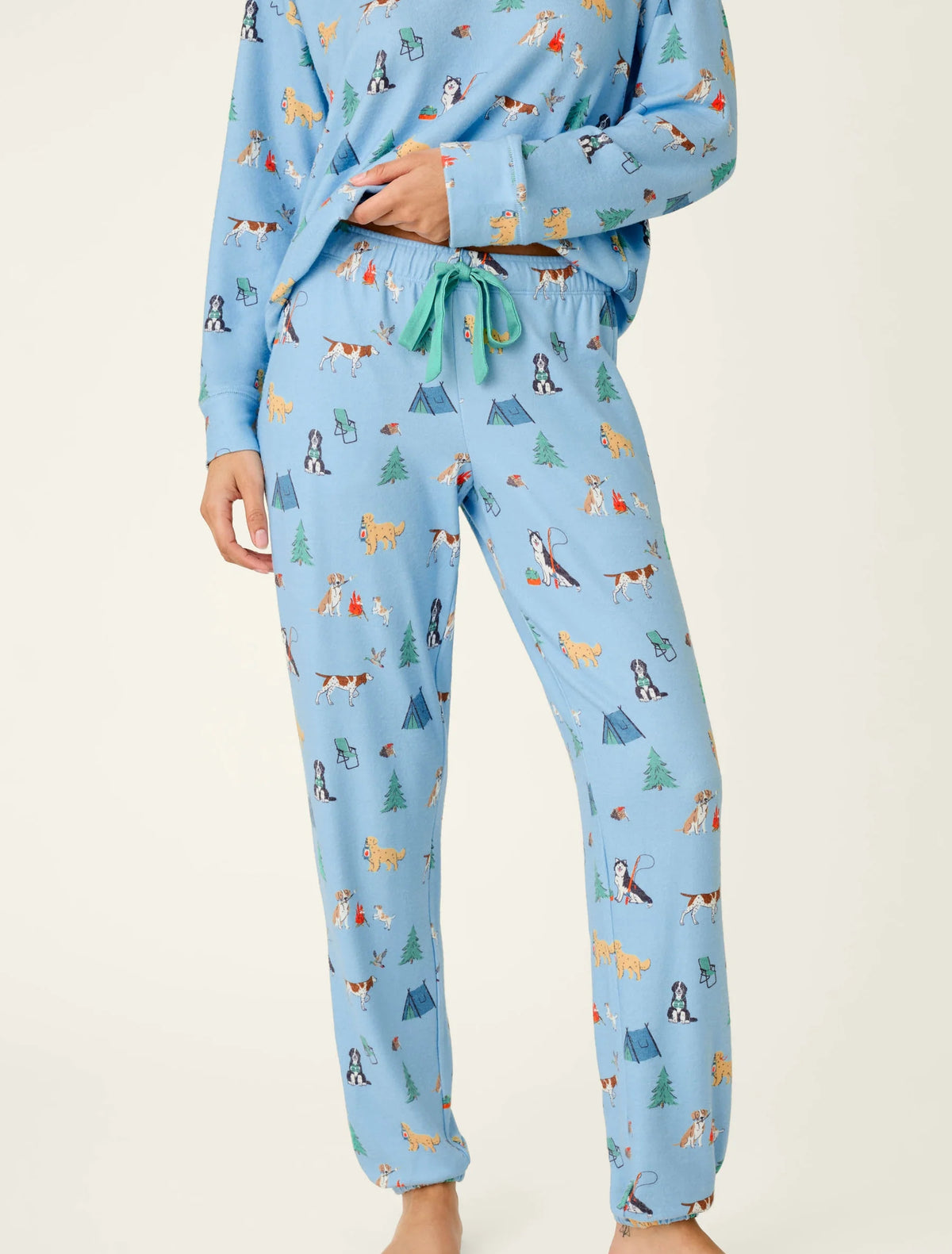 Happy Campawr Dogs Camping Print Jogger Pants