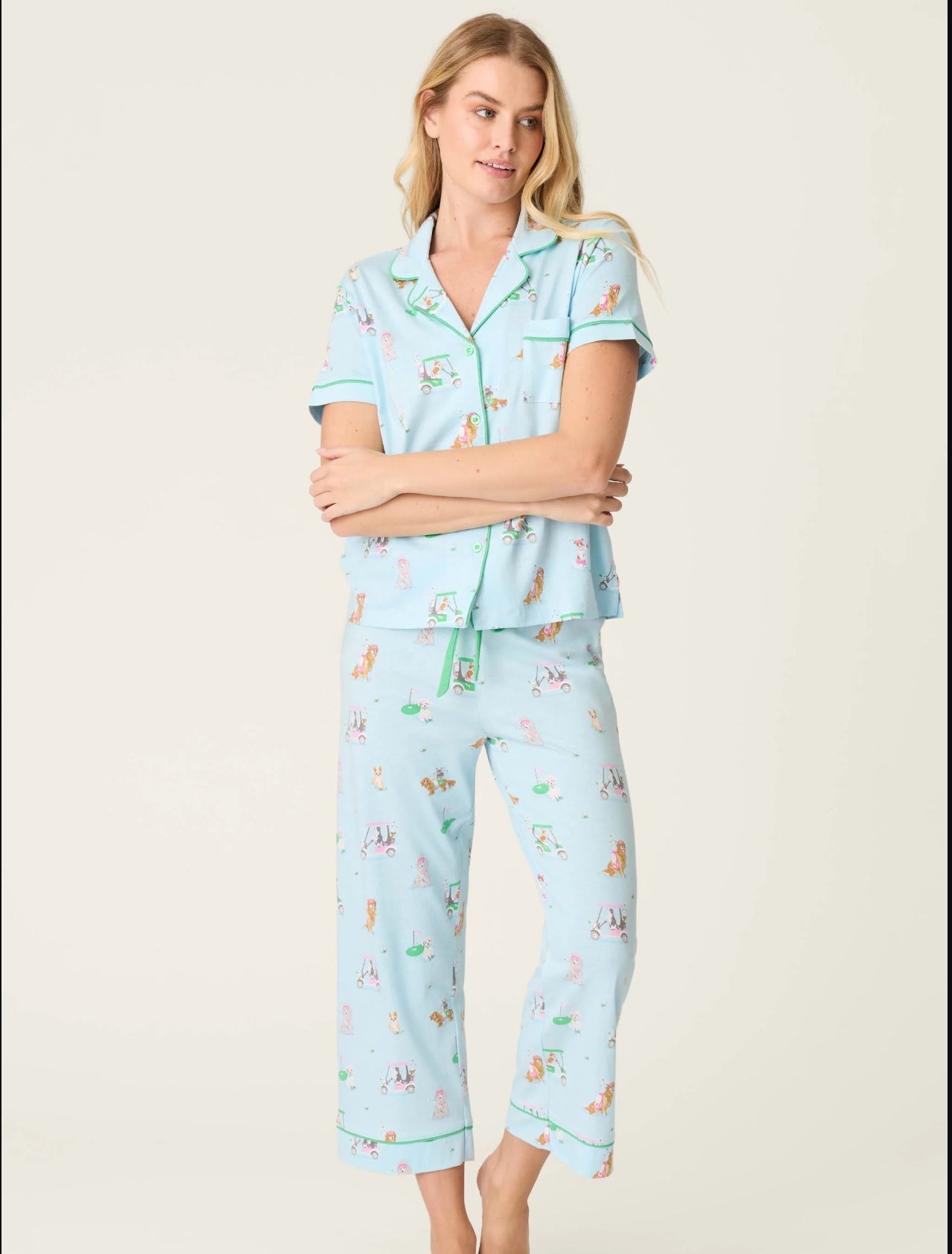Whimsy Putter Pup Cropped PJ Set