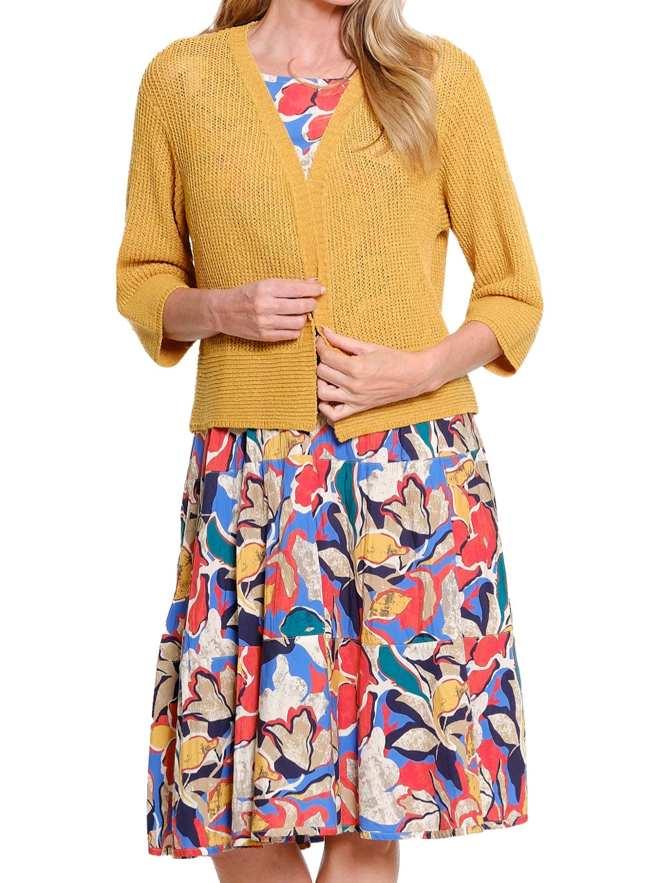 Scoop Neck Multi-Tiered 2-Pocket Print Sheeting Tank Dress