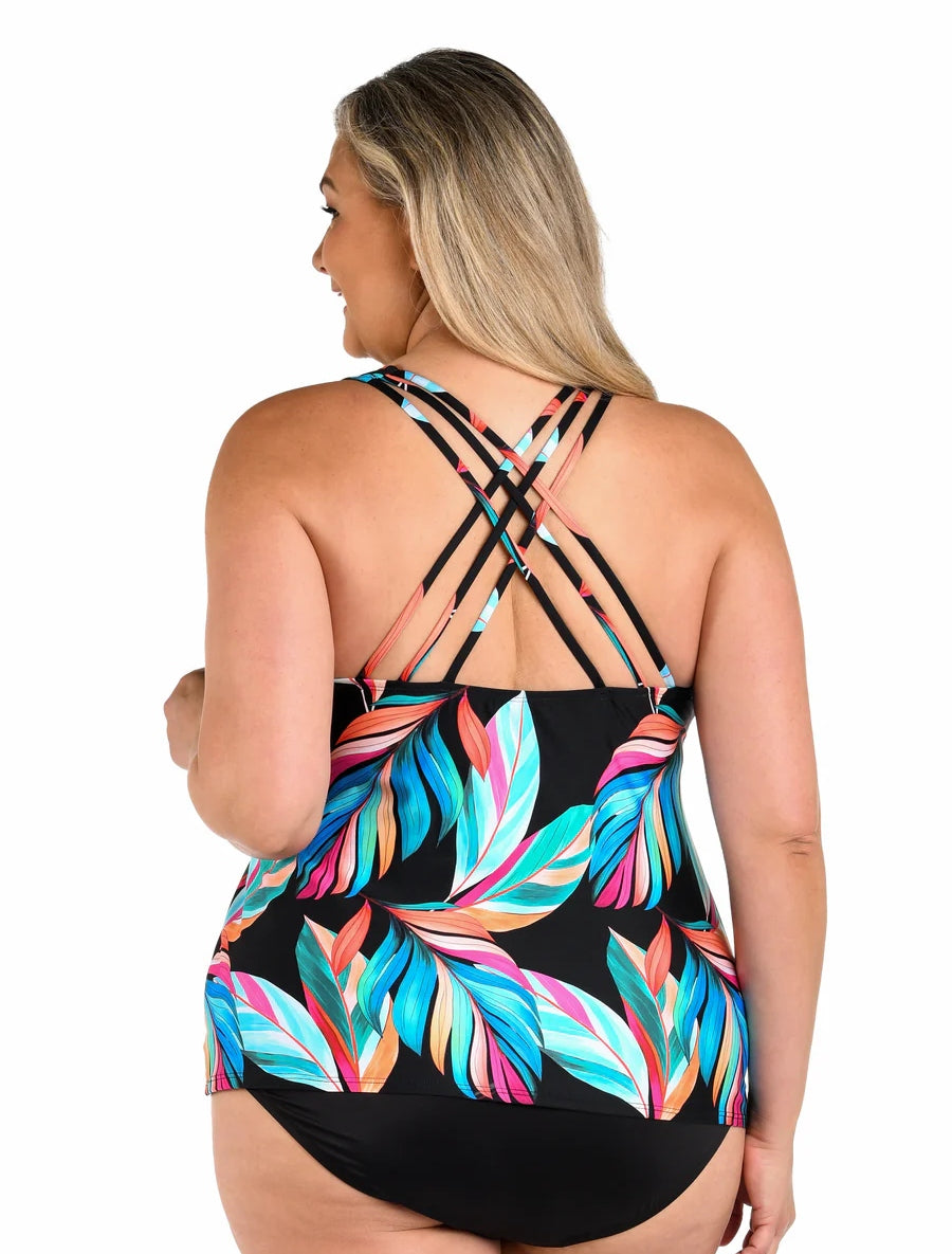 Moonlit Leaf Underwire Crossback Tankini