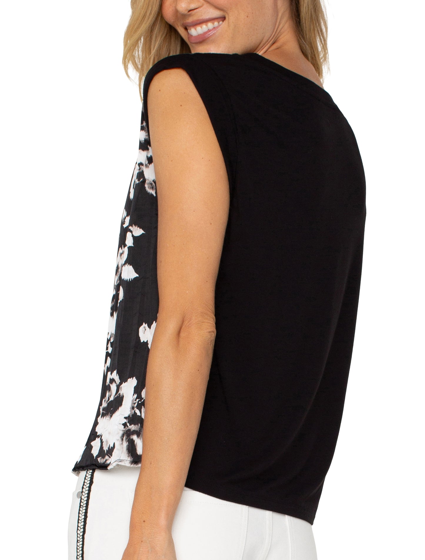 Sleeveless Woven Knit Top