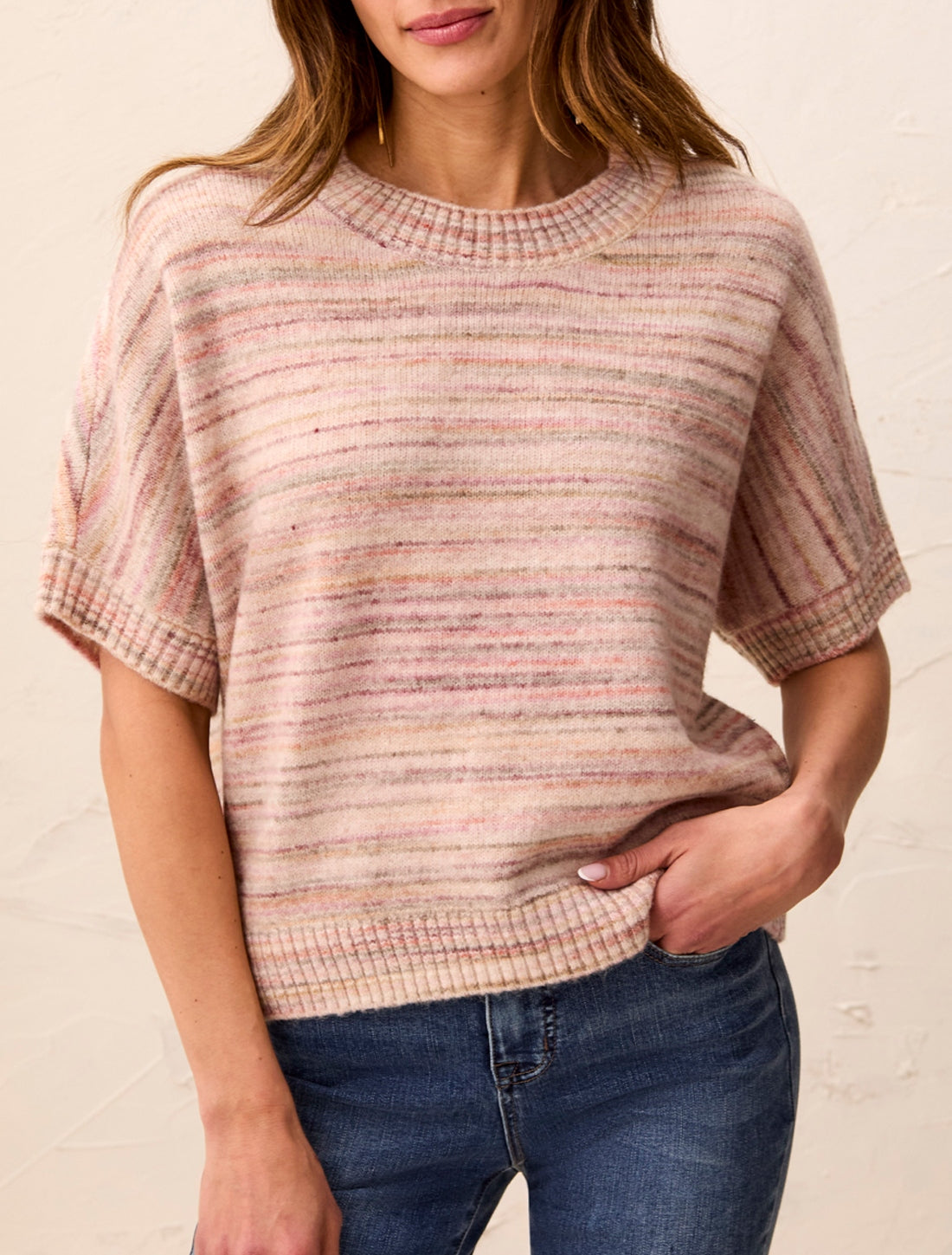 Extended Sleeve Crew Neck Sweater
