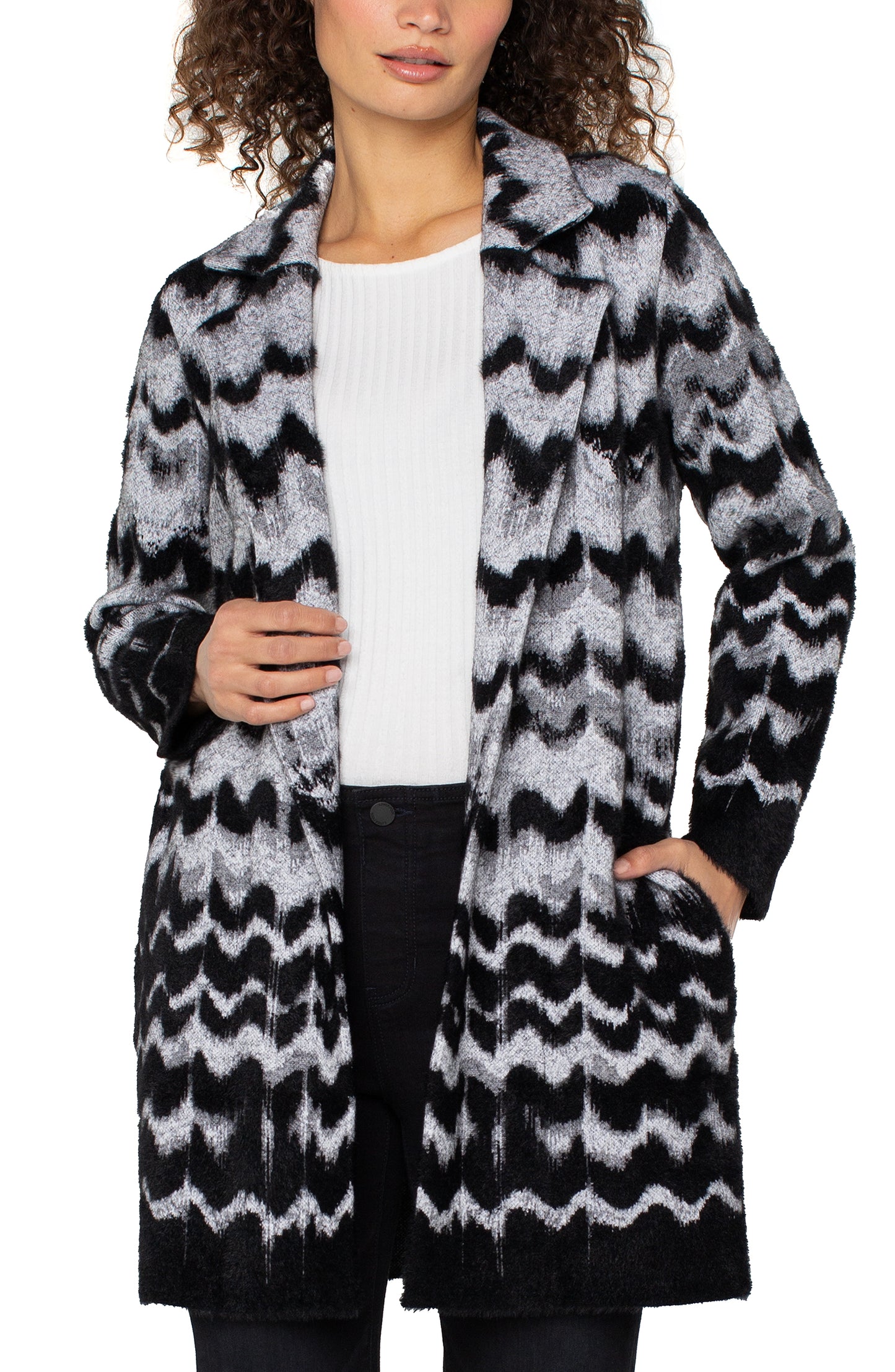 Long Sleeve Open Front Sweater Coat