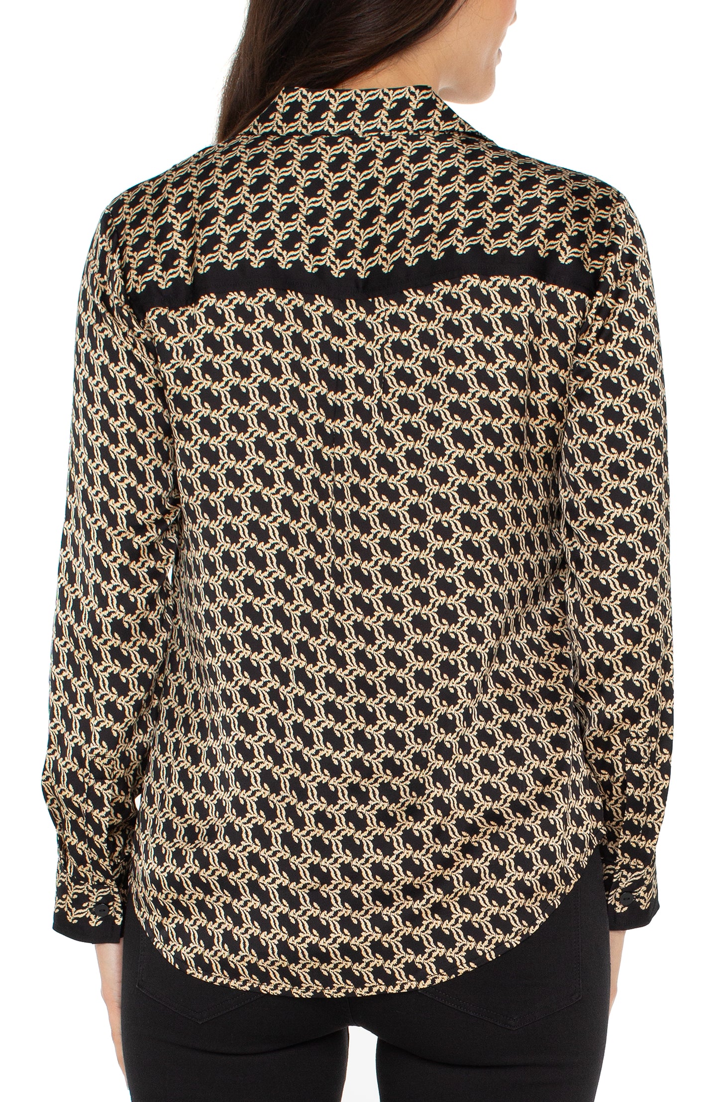 Button Front Long Sleeve Top