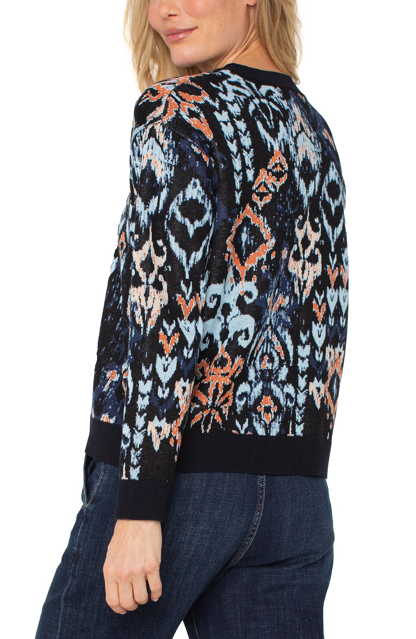Long-sleeve Crew Neck Jacquard Sweater