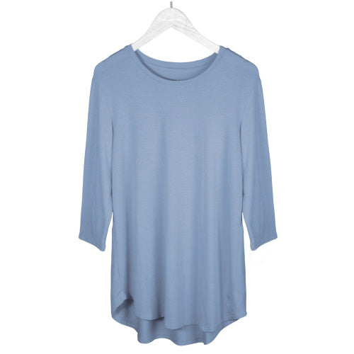 34503 3/4 sleeve lounge top in milky blue
