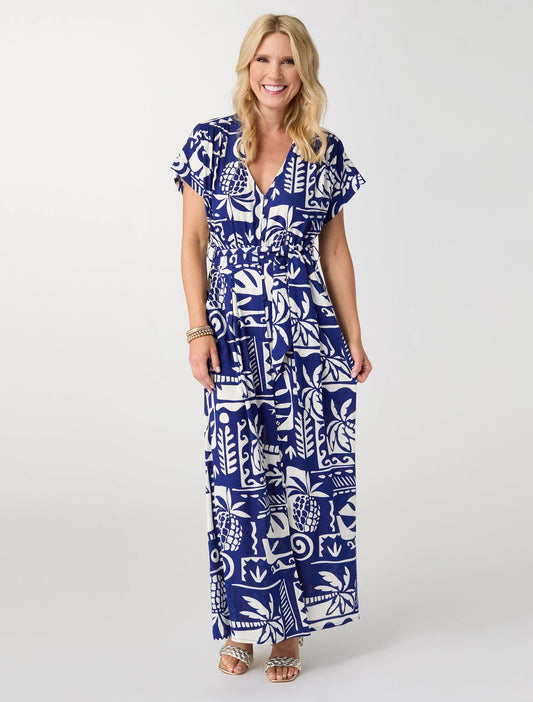 Magnolia Short Sleeve V-Neck Dress with Tie