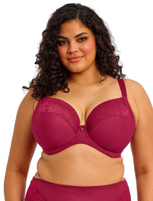 Nerina Underwire Plunge Stretch Bra in Rouge