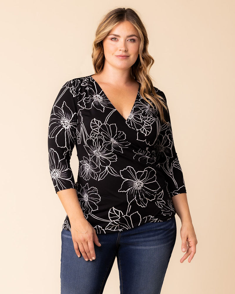 Femme Fatale Faux Wrap Top - Plus Size