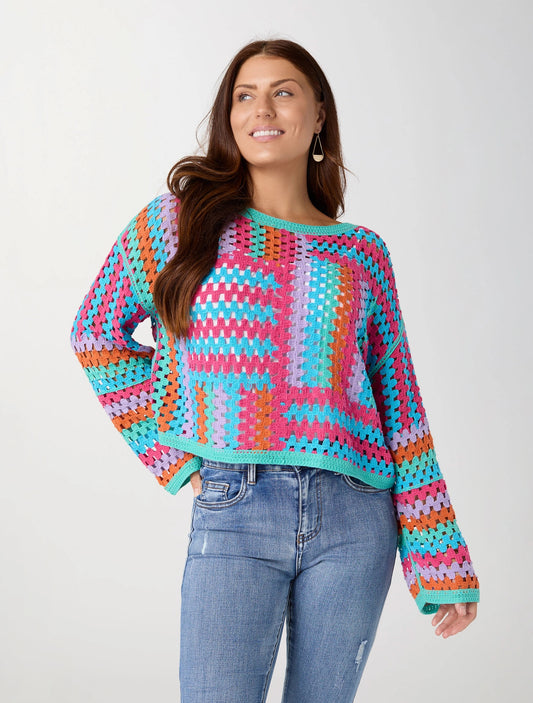 Kasey Long Sleeve Crochet Top