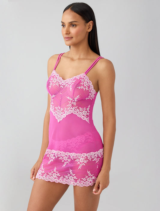 Embrace Lace Chemise in Wild Azalea/Cradle Pink