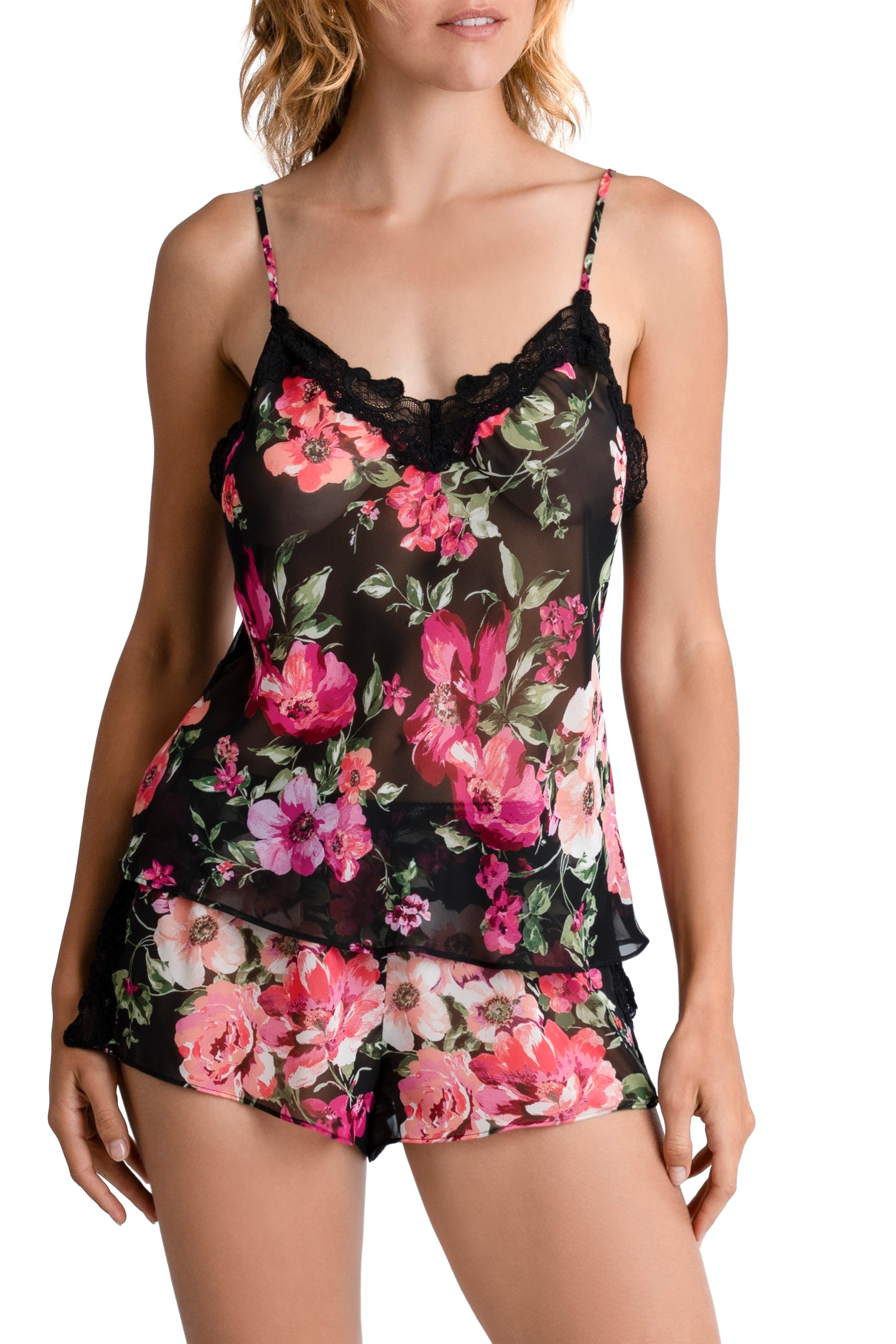 Beautiful Stranger Floral Chiffon Cami and Tap Set