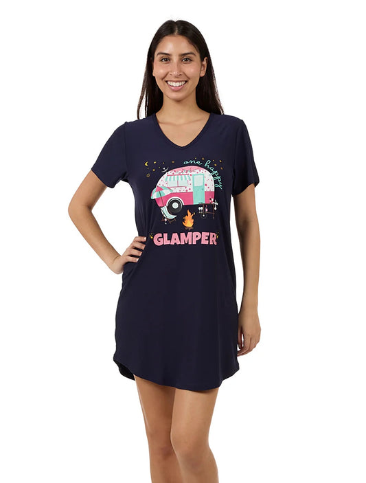One Happy Glamper V-Neck Nightshirt