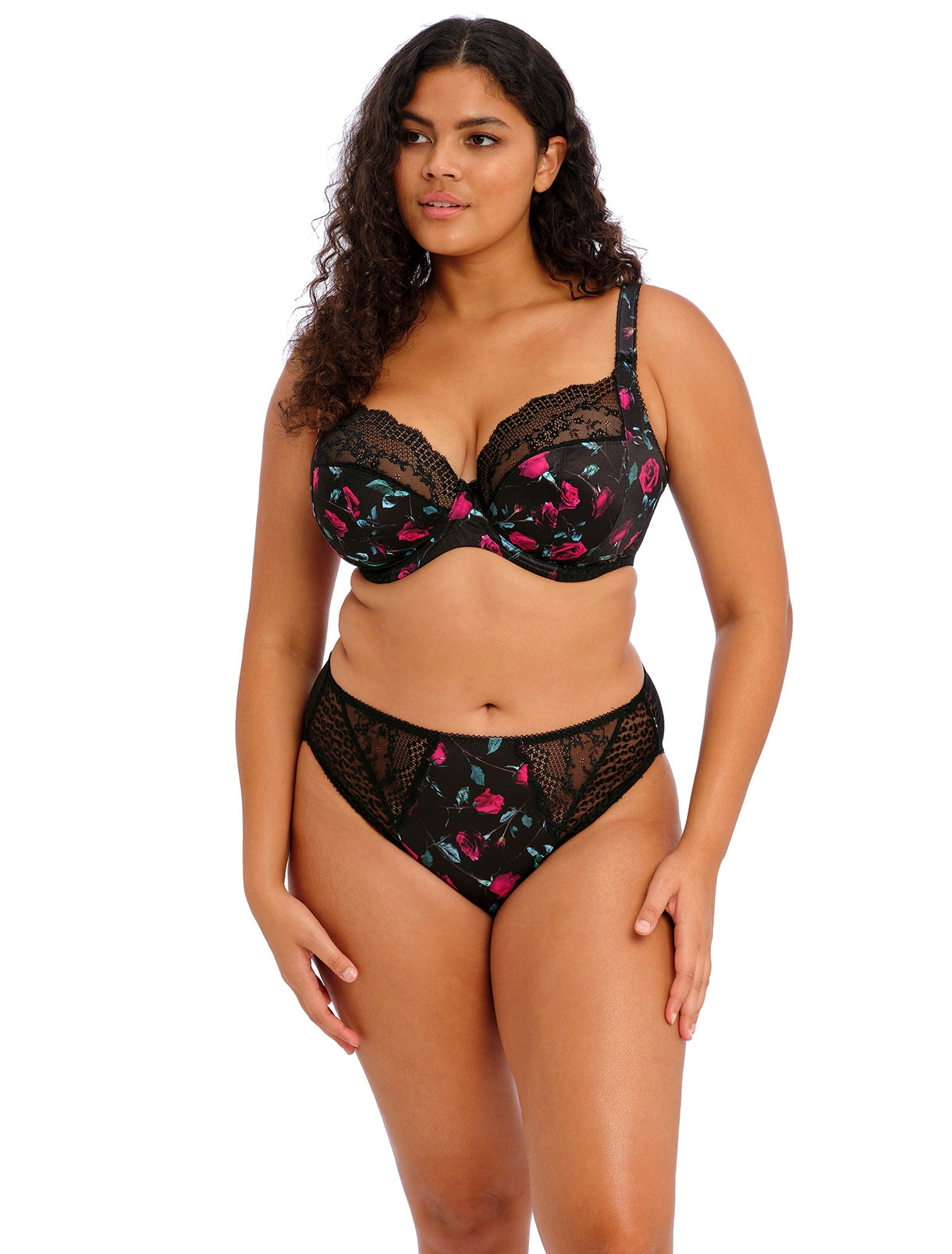 Lucie Underwire Plunge Stretch Bra in Rock 'n' Rose