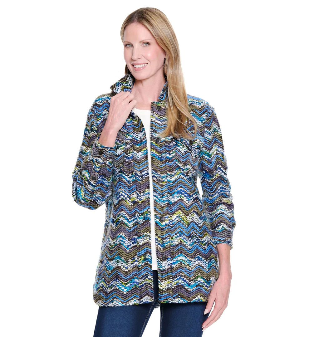 Chevron Embroidered Shacket