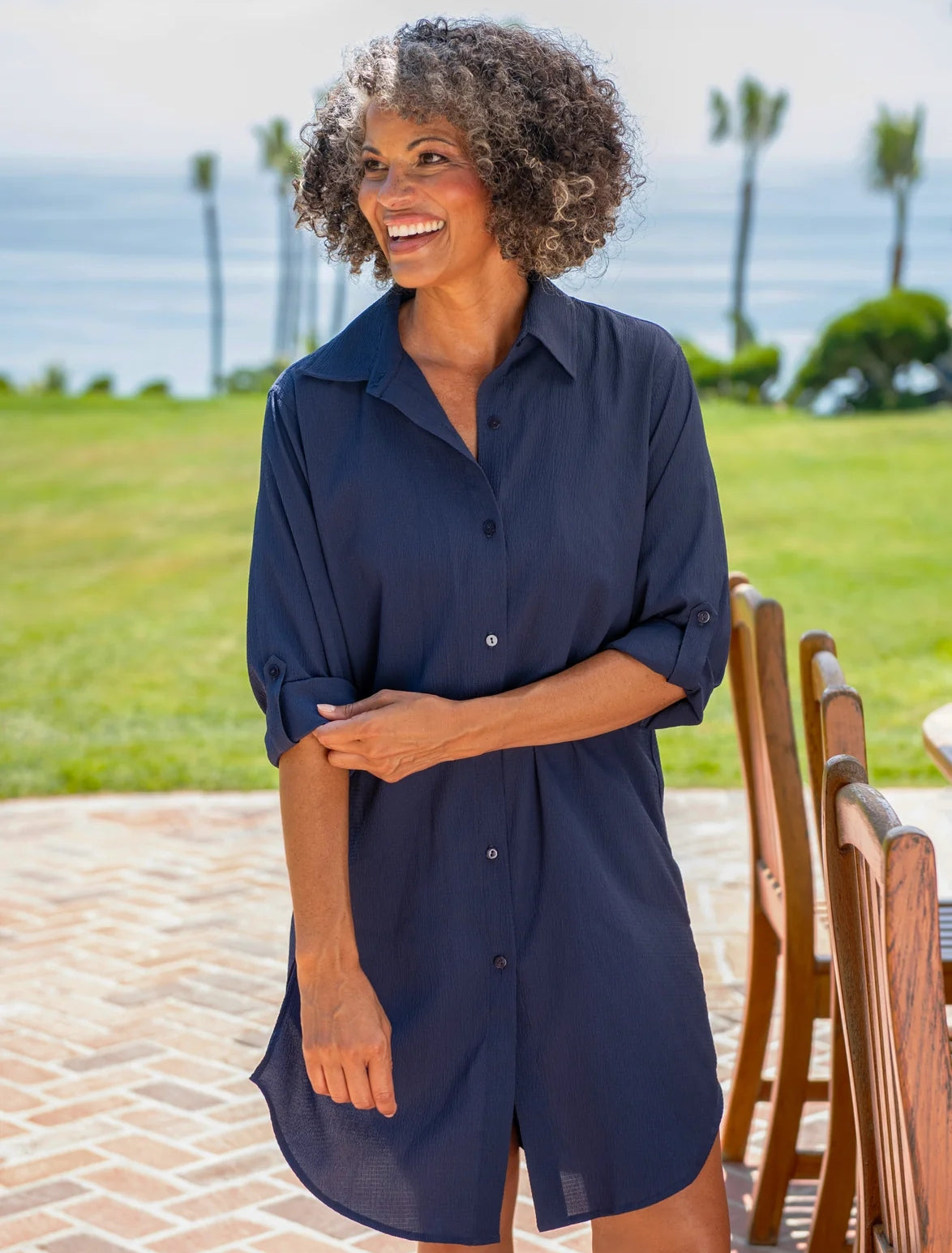 Woven Covers Button Down Tunic