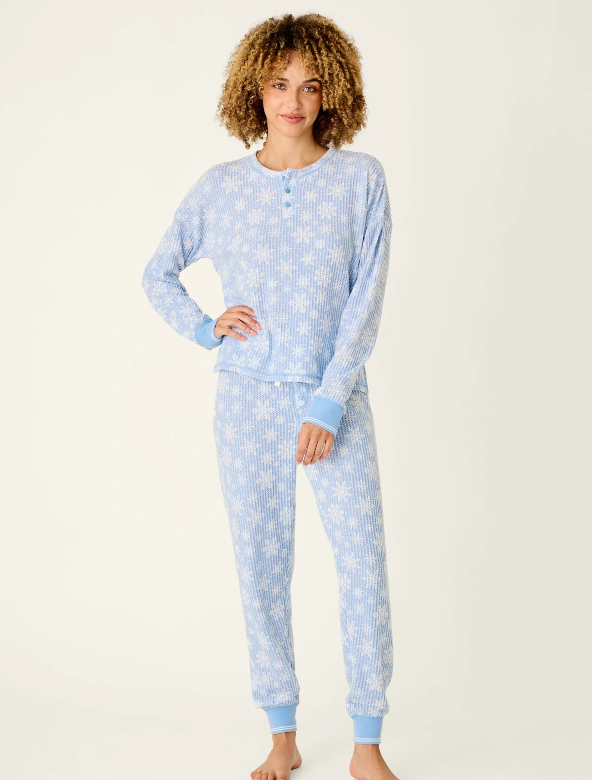 Ski Jammie Classics Snowflake Print Long Sleeve PJ Set