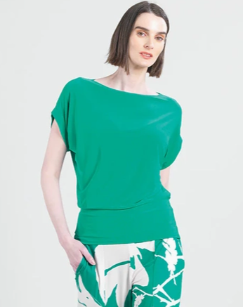 Dolman Short Sleeve Top - Emerald