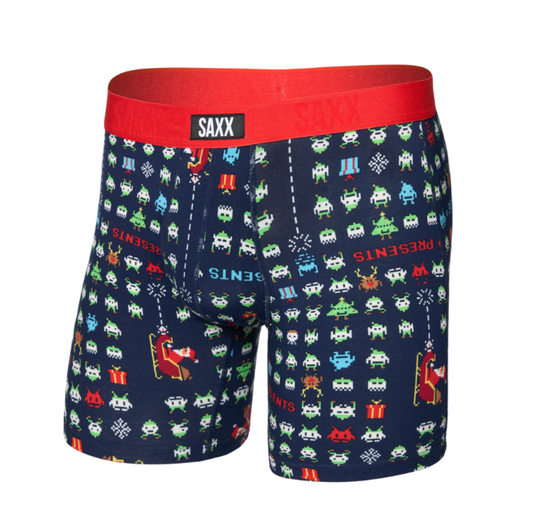 Vibe Xtra Soft Comfort Boxer Brief in Sleigh Invaders Maritime