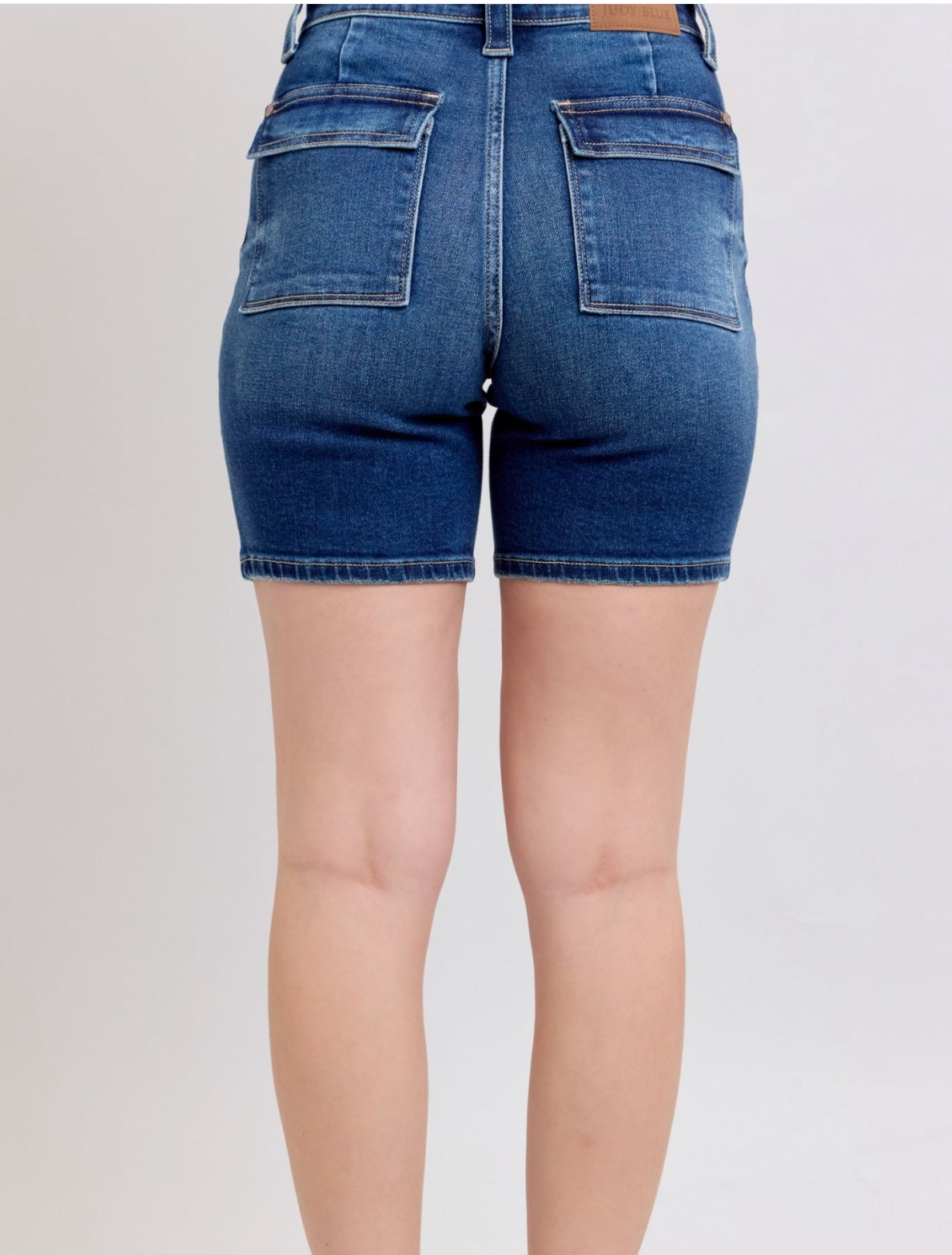 High Waist Bermudas with Back Flap Pockets