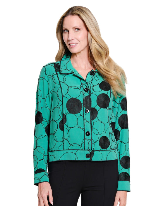 Cuffed Long Sleeve Button Front Jean-Style Woven Jacket