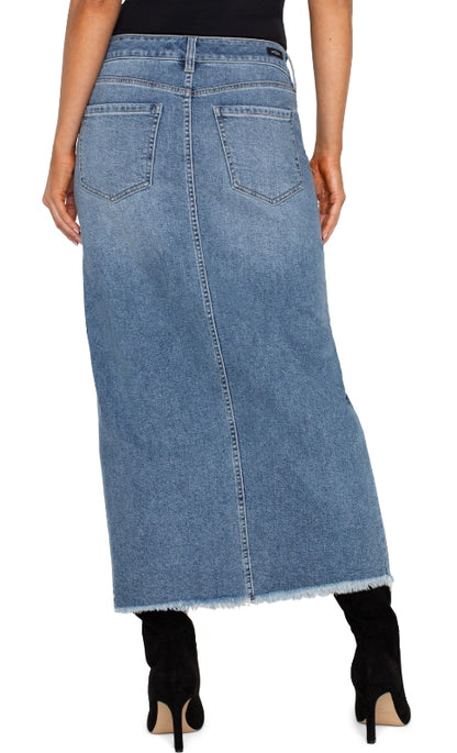5-pocket Front Slit Maxi Skirt