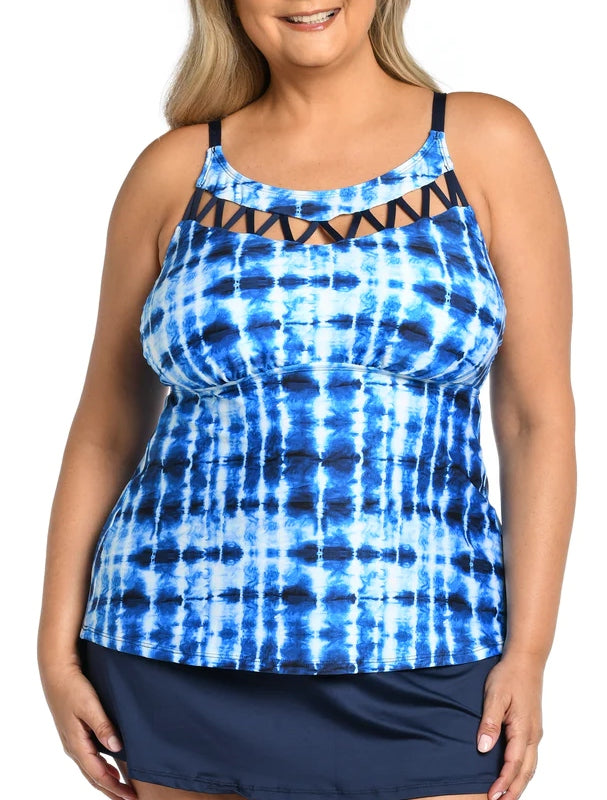 Sea's The Dye Cutout High Neck Tankini Top