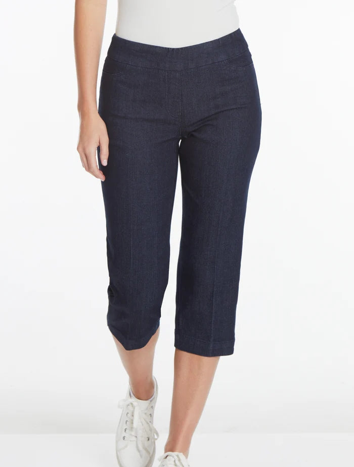 Pull On Denim Capri Jeans with Pockets