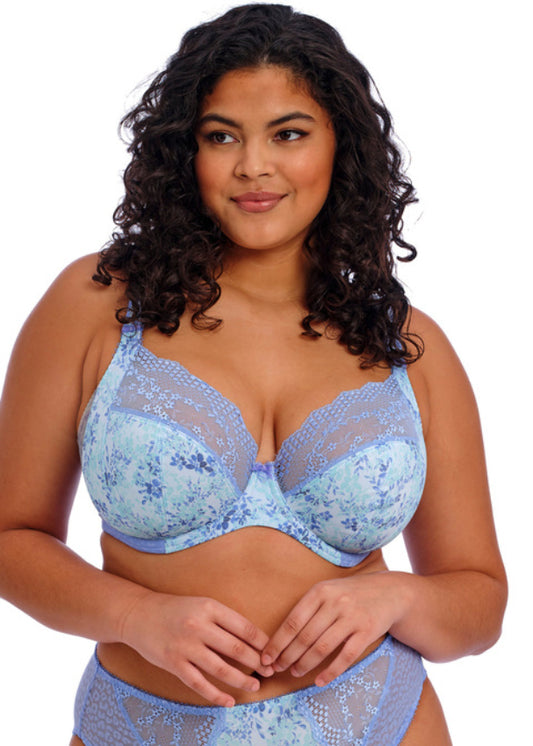 Lucie Underwire Plunge Stretch Bra in Cornflower