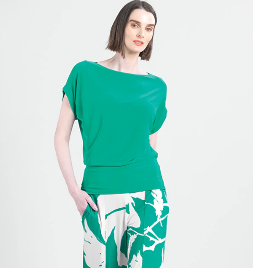 Dolman Short Sleeve Top - Emerald