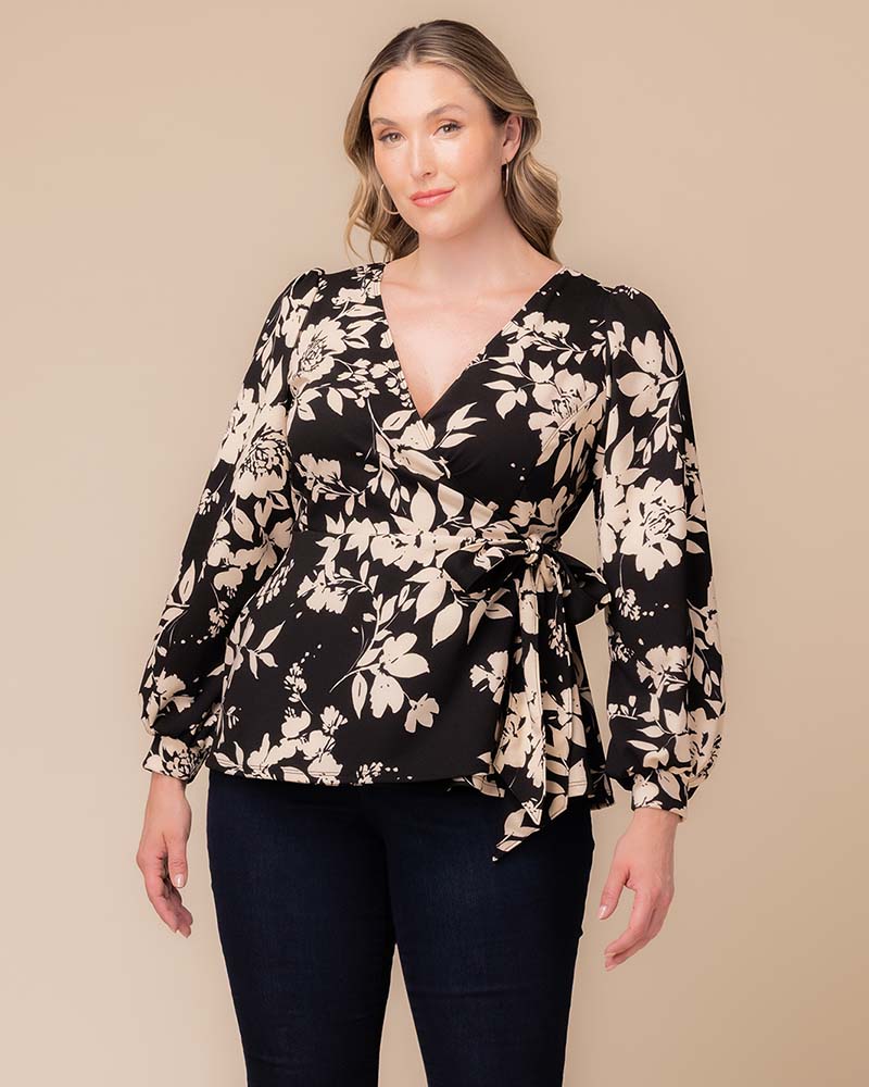 Natasha Long Sleeve Wrap Top