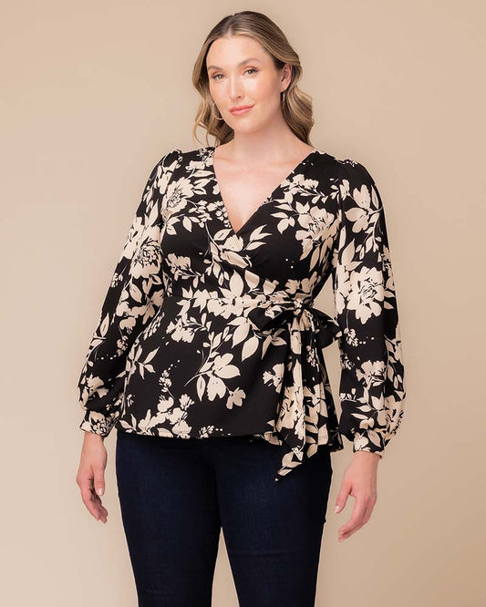 Natasha Long Sleeve Wrap Top