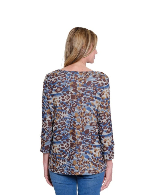 Leopard Zip Pocket Top