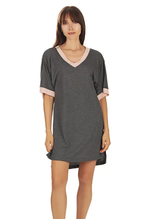 Contrast Trim Modal Sleepshirt