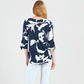 Tie Cuff Curved Hem Tunic - Abstract Branch