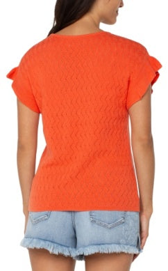 Flutter Sleeve Dolman Sweater