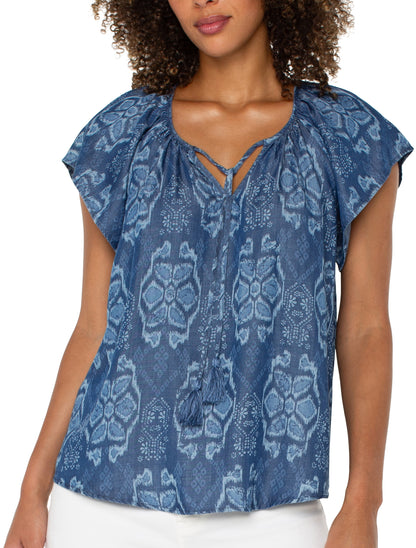 Flutter Sleeve Woven Top