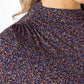 Long Sleeve Mock Neck Knit Top w/ Shirring