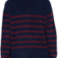 Long Sleeve Crew Neck Striped Dropped Shoulder Sweater