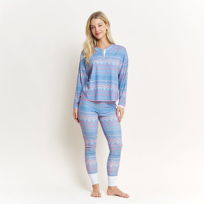Back in Bed Long Henley Set