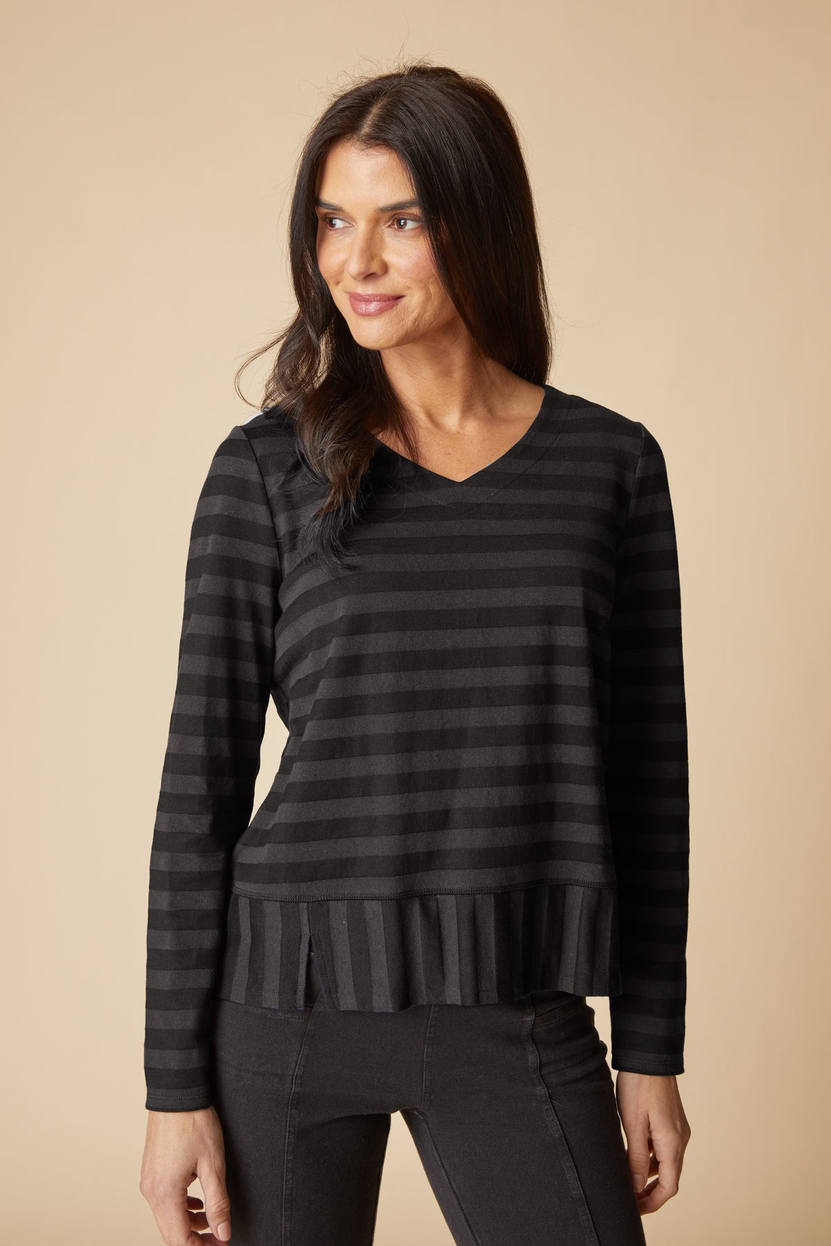 Shadow Stripe Seamed Tee
