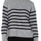 Long Sleeve Crew Neck Striped Dropped Shoulder Sweater