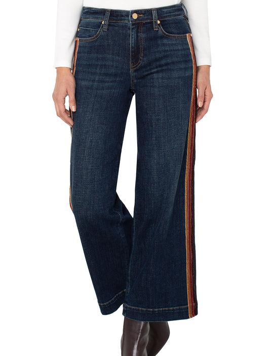Stride Wide Leg w/Velvet Trim Jeans