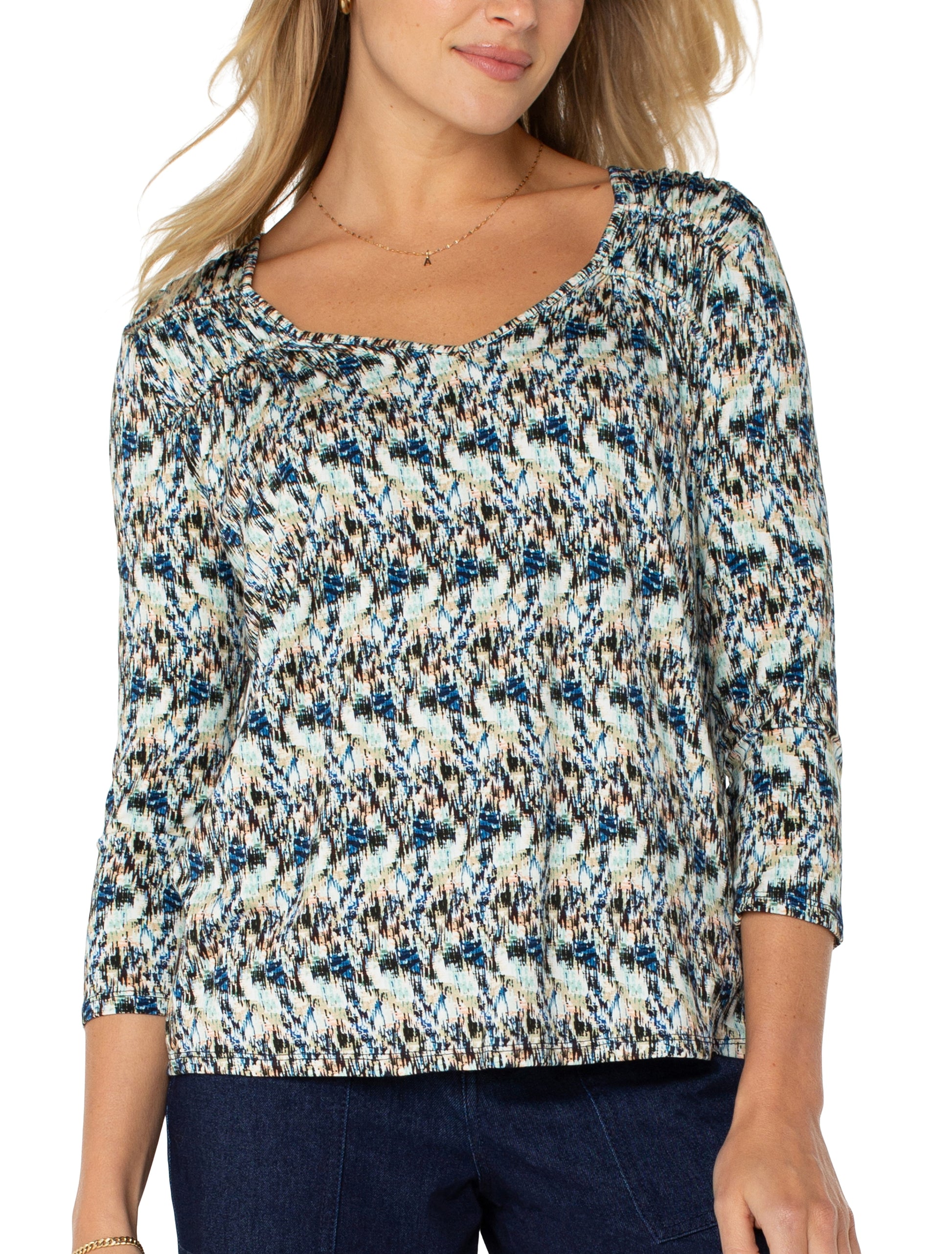 Liverpool Long Sleeve Knit 3/4 sleeve top