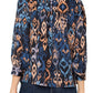 3/4 Sleeve V-Neck Popover Woven Blouse